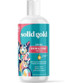 Solid Gold OMG! Omega Skin & Coat Fish Oil Dog Supplement - Chicken Flavored Vitamin C, E, & Biotin Chews for Skin Health, Immune Support & Itch Relief for Dogs - 120 ct