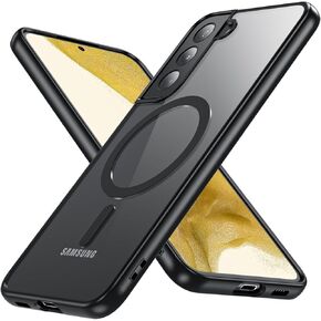 OWKEY Case for Samsung Galaxy S22 Plus,Magnetic Galaxy S22 Plus 5G Phone Case [Compatible with MagSafe] Slim Translucent Shockproof with Anti-Fingerprint Bumper Cover for Samsung S22 Plus (Black)