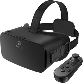 VR Headset for Phone with Controller, Anti-Blue Eyes Protected HD Lenses, 110° FOV Virtual Reality Headsets VR Goggles for iPhone 15/14/13/12/11, Samsung, Android-Light Purple
