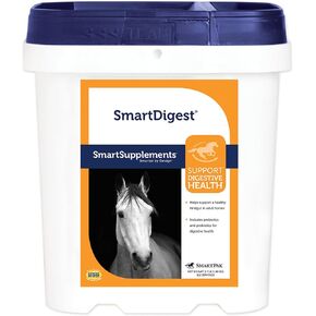 SmartPak SmartDigest Digestive Health Supplement for Horses | Encourages Healthy Digestion Through Probiotics and Prebiotics, 56 Servings, 1.85 lb Bucket