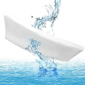 EKIND Filter Sponge Aquarium Filter Media, Super Filter Effect, Fish Tank Aquarium White Filter Sponge Pad, Fits Most Fish Tanks for Water Cleaning (5.9 in x5.9 in)