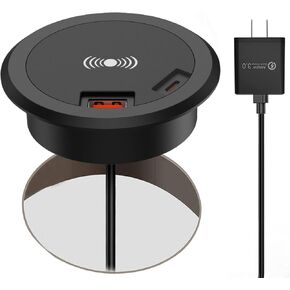 Hopopower Desk Wireless Charger, 15W Fast Wireless Charging Station Pad Compatible with iPhone 14/14 Pro/14 Pro Max/13/13 Pro Max/13 Mini/12/12 Pro Max/11/11 Pro/11 Pro Max/Galaxy S22/S21/S20/Note 20