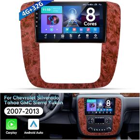 Car Stereo Radio for GMC Yukon Chevy Silverado 2007-2013: 5GWifi 𝟒+𝟑𝟐𝐆 9" Touchscreen GPS Navigation Radio Replacement - Wireless CarPlay Android Backup Camera Bluetooth SWC FM DSP Mirror Link in Saudi Arabia