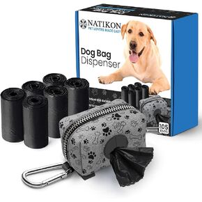 Pet Dog Waste Dispenser Bag with Disposable Dog Poop Waste Bags - Go to Dispenser Bags for Pet Dogs + 7 Rolls Included