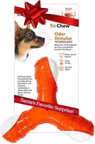 Cross Chew Toy for Dogs, Bacon Scented Tough Dog Toys, Long-Lasting and Durable Dog Teething Toys, Chew and Squeeze Odor Stimulating Dog Chew Toys in Saudi Arabia