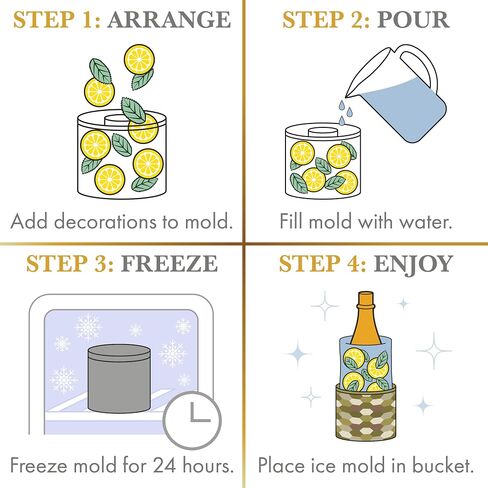 Champagne Ice Mold Wine Bottle Chiller - Durable Hammered Stainless Steel Wine Bucket - DIY Floral Champagne Bucket for Dinner Parties, Birthday, Bridal Shower & Baby Shower - Perfect Hostess Gift in Saudi Arabia