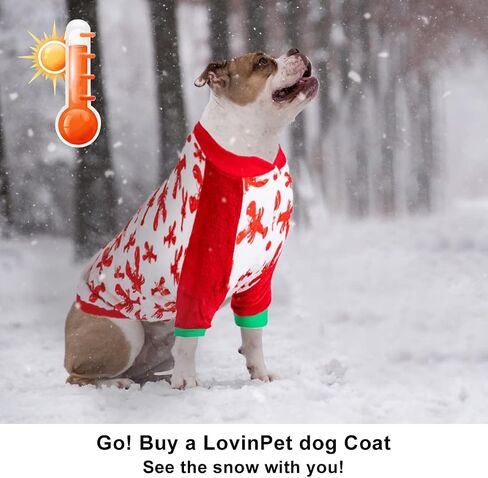 LovinPet Dog Cold Weather Coat, Winter Coats for Dogs, Skin-Friendly Flannel Fabric Clothes for Dog, Lobster Red/Ivory Prints Dog Sweater, Warm Dog Clothes for Large Dogs Breed in Saudi Arabia