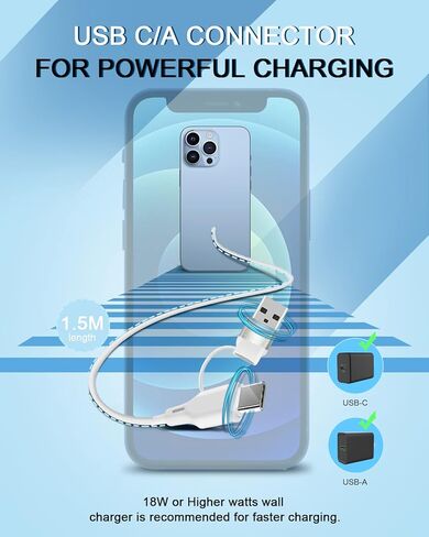 شاحن لاسلكي مغناطيسي من NANAMI - قاعدة شحن لاسلكية لشاحن MagSafe/iPhone 15/15 Pro/14/14 Plus/14 Pro/14 Pro Max/13/13 Pro/13 Pro Max/12/12 Pro، شاحن آمن Mag مع نوع USB كابل سي in Kuwait