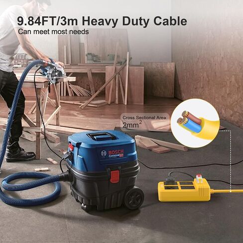 GFCI Power Strip Surge Protected Extension Cord, 9.84 FT Heavy Duty Extension Cable with Leakage Protection 4 Gang 1875W Plug for Workshop Garage GFCI Power Extension - Yellow in Saudi Arabia