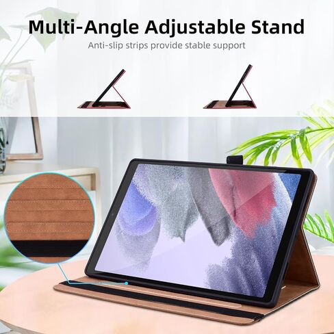 Case for Samsung Galaxy Tab A 10.1 2019 (SM-T510/T515/T517) PU Leather Multi-Angle Viewing Stand with Card Pocket Tablet Cover for 10.1 Inch Tablet Android 2019,Brown in Kuwait