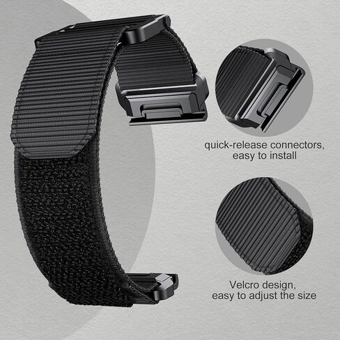 Sport Band Compatible with Garmin Fenix 5X/6X/7X,26mm Nylon Watch Band Quick Easy Fit Adjustable Replacement Wristband Strap for Garmin Fenix 3/Fenix 3 HR/5X Plus/6X Pro/Enduro/Tactix Delta in Kuwait