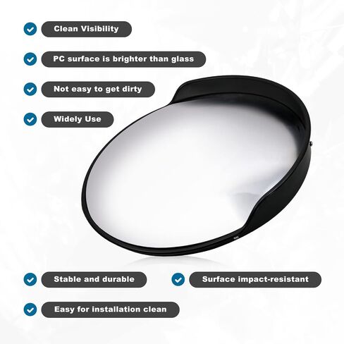 8 Inch Convex Mirror Outdoor with Adjustable Wall Fixing Bracket,Driveway Mirror,Blindspot Traffic Mirror for Driveway Garage Park Outdoor Wide Angle View Curved Security Blind Spot Mirrors in Saudi Arabia