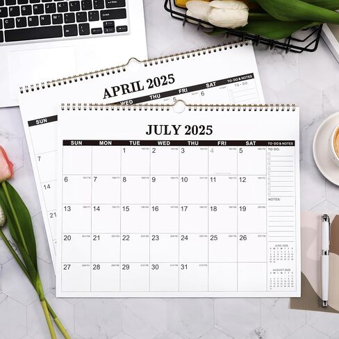 2025 Wall Calendar - 2025 Calendar, 12 Month Hanging Wall Calendar 2025, 11" x 8.5", Jan 2025 - Dec 2025, Sturdy Spiral Binding, Julian Dates, Large Block, Thick Paper, Perfect for Organizing in Saudi Arabia