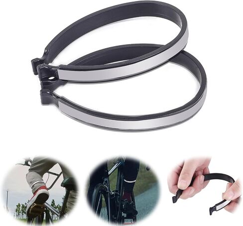 2PCS Cycling Trouser Clips Cycle Accessories, Bicycle Accessories for Men Women Runners, Universal Elastic Ankle Straps for Cycling Trouser Wrap Clip Reflective Gear Accessories Outdoor in Saudi Arabia