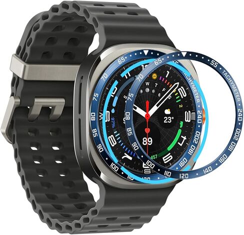 Bezel Styling for Galaxy Watch Ultra 47mm Bezel Ring Adhesive Cover Anti Scratch Stainless Steel Protection for Galaxy Watch 7 Ultra (blue, E style) in Saudi Arabia
