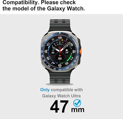 Bezel Styling for Galaxy Watch Ultra 47mm Bezel Ring Adhesive Cover Anti Scratch Stainless Steel Protection for Galaxy Watch 7 Ultra (blue, E style) in Saudi Arabia