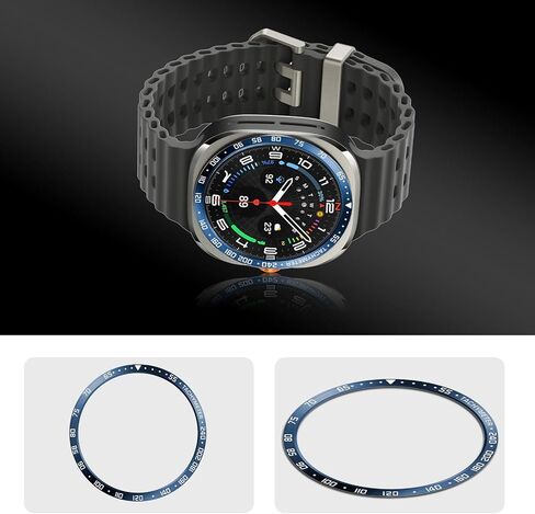 Bezel Styling for Galaxy Watch Ultra 47mm Bezel Ring Adhesive Cover Anti Scratch Stainless Steel Protection for Galaxy Watch 7 Ultra (blue, E style) in Saudi Arabia