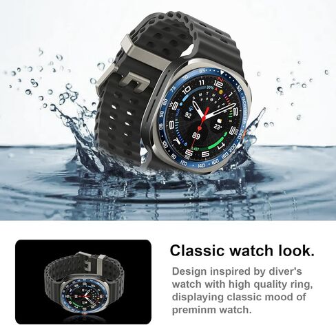 Bezel Styling for Galaxy Watch Ultra 47mm Bezel Ring Adhesive Cover Anti Scratch Stainless Steel Protection for Galaxy Watch 7 Ultra (blue, E style) in Saudi Arabia