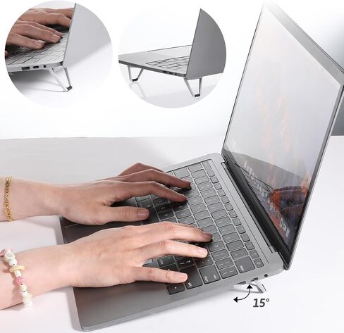 4Pcs Laptop Stand Portable, Laptop Mini Stand, Zinc Alloy Invisible Laptop Cooling Pad, Adjustable Lightweight Laptop Stand for Keyboard Stand Ergonomic Lightweight Laptop Desk Stand(4Pcs) in Saudi Arabia
