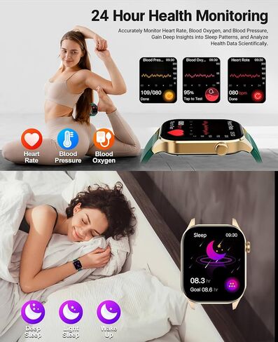 ساعة SOUYIE الذكية لعيد الميلاد للرجال والنساء، شاشة AMOLED 2.04 بوصة مع اتصال بلوتوث، 136 وضعًا رياضيًا، مراقبة معدل ضربات القلب أثناء النوم، مقاومة للماء IP68، متوافقة مع Android وiOS in Kuwait