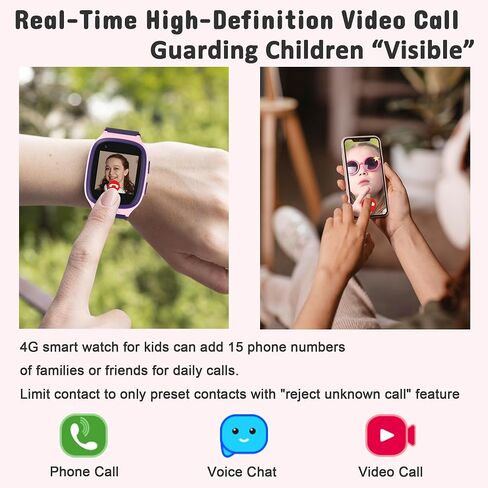 4G Kids Smart Watch Boys with GPS Tracker & Video Calling Kids Cell Phone Watch Age 5-12, One-Key SOS Call Voice Chat Camera Alarm Clock Touch Screen MathGame GPS Tracker Watch for Kids Gifts(Black) in Saudi Arabia
