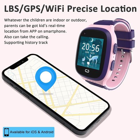 4G Kids Smart Watch Boys with GPS Tracker & Video Calling Kids Cell Phone Watch Age 5-12, One-Key SOS Call Voice Chat Camera Alarm Clock Touch Screen MathGame GPS Tracker Watch for Kids Gifts(Black) in Saudi Arabia