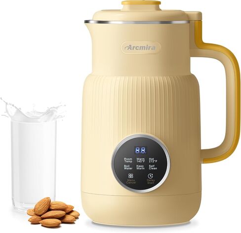Nut Milk Maker, 20 oz(600ml) Homemade Almond, Soy, Oat, Plant-Based Milk and Non-Dairy Beverages, Almond Milk Maker with Delay Start/Boil Water/Keep Warm, Soy Milk Maker with Nut Milk Bag in Saudi Arabia