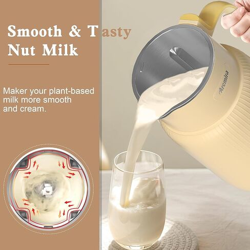 Nut Milk Maker, 20 oz(600ml) Homemade Almond, Soy, Oat, Plant-Based Milk and Non-Dairy Beverages, Almond Milk Maker with Delay Start/Boil Water/Keep Warm, Soy Milk Maker with Nut Milk Bag in Saudi Arabia