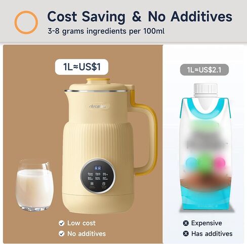 Nut Milk Maker, 20 oz(600ml) Homemade Almond, Soy, Oat, Plant-Based Milk and Non-Dairy Beverages, Almond Milk Maker with Delay Start/Boil Water/Keep Warm, Soy Milk Maker with Nut Milk Bag in Saudi Arabia
