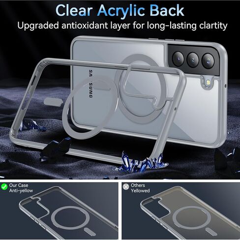 حافظة OWKEY لهاتف Samsung Galaxy A17 5G مع حامل، حافظة هاتف مغناطيسية مقاومة للصدمات مناسبة لغطاء Magsafe الشفاف غير اللامع لهاتف Samsung A17 5G/4G، أسود in Kuwait