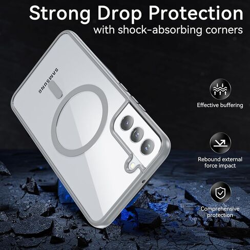 حافظة OWKEY لهاتف Samsung Galaxy A17 5G مع حامل، حافظة هاتف مغناطيسية مقاومة للصدمات مناسبة لغطاء Magsafe الشفاف غير اللامع لهاتف Samsung A17 5G/4G، أسود in Kuwait