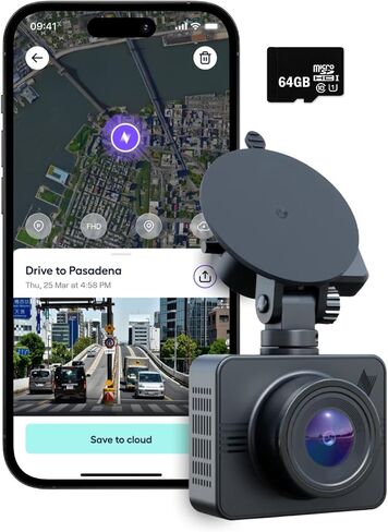 Nexar beam2 Dash Cam - 1 Year Nexar Connect Subscription Included - 2K QHD LTE Connected Unlimited Cloud Storage Live Streaming Parking Mode Night Vision - Front & Cabin Cam (128GB Internal Storage) in Saudi Arabia