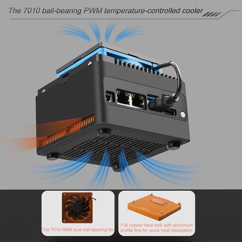 4-Bay NAS Mini PC with Dual 2.5GbE i226-v LAN Ports, 12th Gen N100 (Max 48GB DDR5), 4 M.2 NVMe 2280, Dual 4K, 2 USB 3.2 10Gbps Ports - Perfect for Micro Firewall Router/NAS (Green, Barebone) in Saudi Arabia