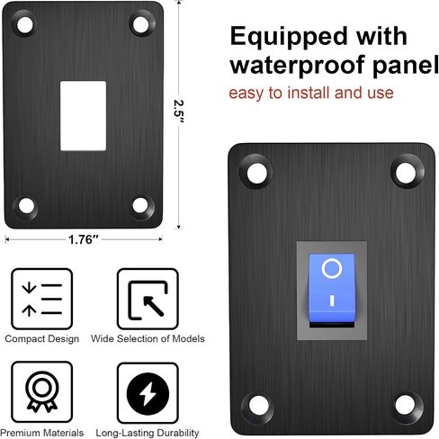 QTEATAK Boat Rocker Switch KCD1، أخضر، مفتاح لوحة SPST ثنائي الموضع مع 2 دبوس، مصنف عند 6A 250VAC و10A 125VAC، يتضمن 4 قطع محطات زرقاء FDFD2-187، معتمد من CE (عبوة واحدة) in Saudi Arabia