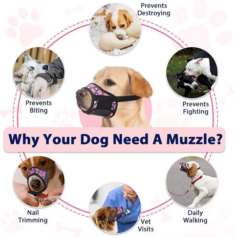 LUCKYPAW Dog Muzzle for Small Medium Large Dogs, Soft Muzzle for Dogs to Prevent Biting Chewing, German Shepherd Muzzle with National Flag Pattern and Hook and Loop, Allows Panting Drinking (L, Flag) in Saudi Arabia