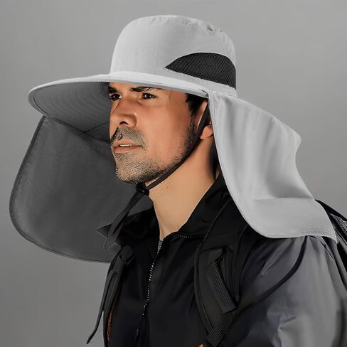 DOCVIT Fishing Hat for Men&Women,Outdoor UV Waterproof Wide Brim Bucket Hat,UPF50+ Sun Hat with Neck Flap in Saudi Arabia