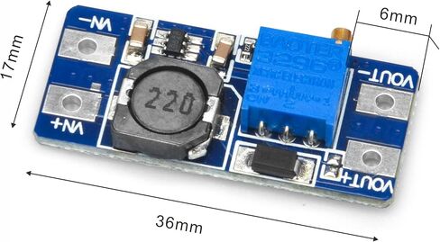 OSOYOO 10 قطع MT3608 DC-DC وحدة محول دفعة 2A قابلة للتعديل لوحة منظم الجهد الكهربي المدخلات 2.5 فولت - 15 فولت إلى 5 فولت - 20 فولت جهد الإخراج لاردوينو in Kuwait