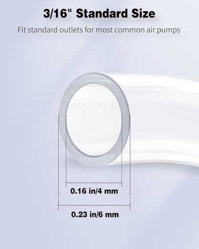 Pawfly Aquarium Airline Tubing 6.5 Feet Standard 3/16" Aquarium Tubing for Fish Tank Air Pump, Flexible Kink-Resistant Pure PVC Hose for Aquarium Garden Terrarium Pond in Saudi Arabia