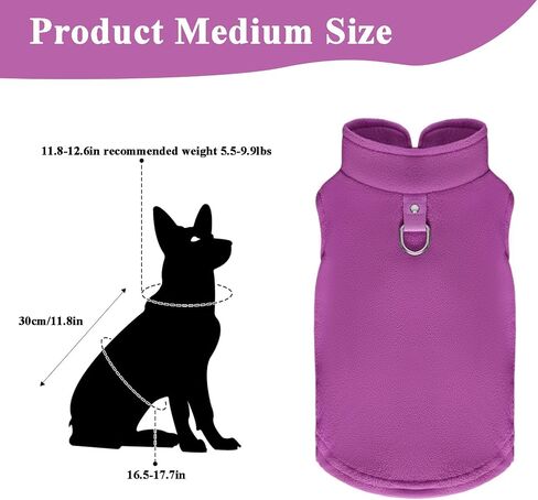2 Pcs Dog Fleece Vest Sweater Winter Warm Dog Sleeveless Jacket Soft Pullover Fleece Cold Weather Coat Hoodie with D-Ring Leash for Small Medium Dogs Unisex in Saudi Arabia