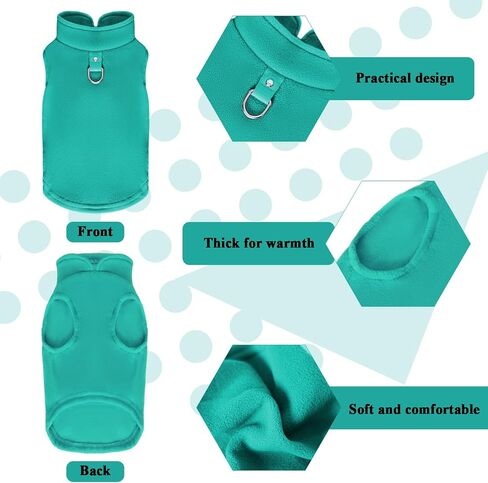 2 Pcs Dog Fleece Vest Sweater Winter Warm Dog Sleeveless Jacket Soft Pullover Fleece Cold Weather Coat Hoodie with D-Ring Leash for Small Medium Dogs Unisex in Saudi Arabia