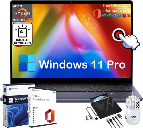 كمبيوتر محمول للأعمال Dell Inspiron 2 في 1 - مع ترخيص Microsoft Office مدى الحياة، شاشة 14 بوصة FHD + شاشة لمس قابلة للتحويل | AMD Ryzen 5 8640HS (6 نواة) | ذاكرة وصول عشوائي DDR5 سعة 16 جيجابايت | SSD 1 تيرابايت | لوحة مفاتيح بإضاءة خلفية | Windows 11 Pr in Saudi Arabia