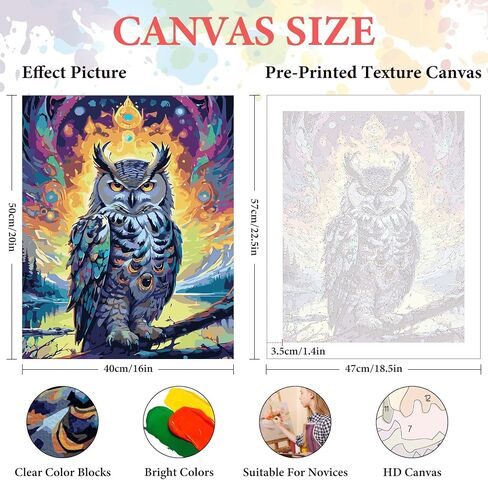 Paint by Numbers Kit for Adults Beginner, Hummingbird Acrylic Adult Paint by Number Kits on Canvas, Hummingbird Watercolor Oil Paint by Number for Adults, Perfect for Home Decor Gift 16"x20" in Saudi Arabia