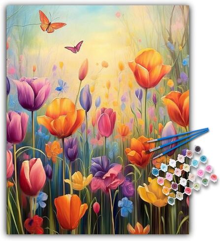 Paint by Numbers Kit for Adults Beginner, Hummingbird Acrylic Adult Paint by Number Kits on Canvas, Hummingbird Watercolor Oil Paint by Number for Adults, Perfect for Home Decor Gift 16"x20" in Saudi Arabia