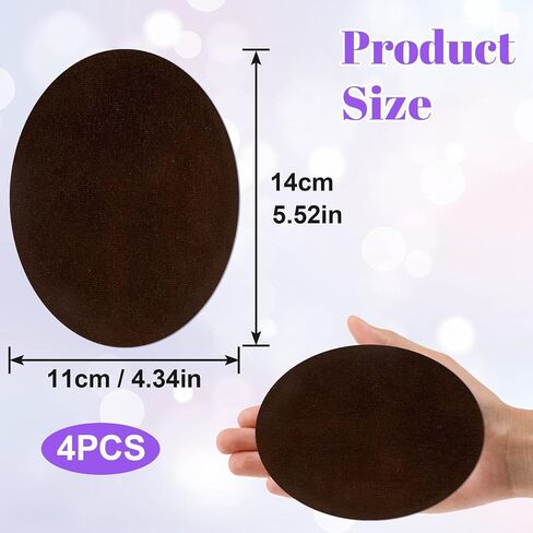 Joez Wonderful Elbow Patches for Sweaters 4pcs, Sew-On Fabric Repair Patch Oval Elbow Knee Patches for Puffer Down Jackets Shirts Trousers Coat Clothing Holes Fixing (Black, Brown) in Saudi Arabia