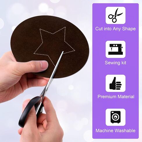 Joez Wonderful Elbow Patches for Sweaters 4pcs, Sew-On Fabric Repair Patch Oval Elbow Knee Patches for Puffer Down Jackets Shirts Trousers Coat Clothing Holes Fixing (Black, Brown) in Saudi Arabia