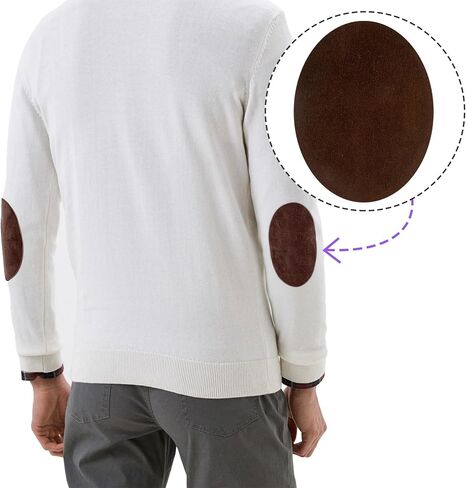 Joez Wonderful Elbow Patches for Sweaters 4pcs, Sew-On Fabric Repair Patch Oval Elbow Knee Patches for Puffer Down Jackets Shirts Trousers Coat Clothing Holes Fixing (Black, Brown) in Saudi Arabia