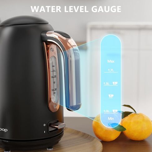 Electric Tea Kettle, 1500W /1.7 L Hot Water Kettle Electric, Retro Electric Kettle, Auto Shut-Off & Boil-Dry Protection, BPA Free, Stainless Steel Electric Teapot in Saudi Arabia