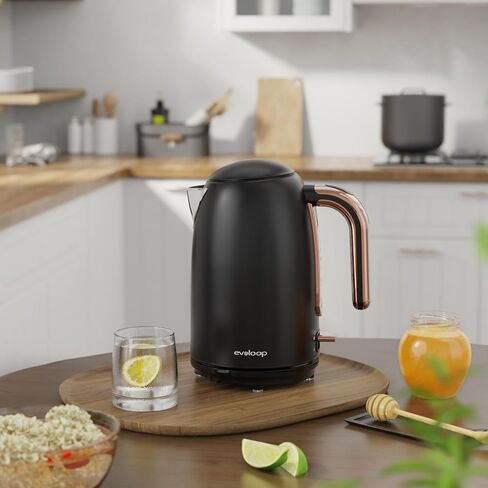 Electric Tea Kettle, 1500W /1.7 L Hot Water Kettle Electric, Retro Electric Kettle, Auto Shut-Off & Boil-Dry Protection, BPA Free, Stainless Steel Electric Teapot in Saudi Arabia