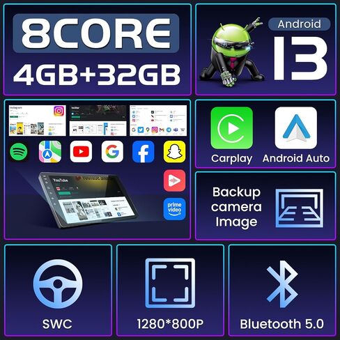 Car Stereo Radio for GMC Yukon Chevy Silverado 2007-2013: 5GWifi 𝟒+𝟑𝟐𝐆 9" Touchscreen GPS Navigation Radio Replacement - Wireless CarPlay Android Backup Camera Bluetooth SWC FM DSP Mirror Link in Saudi Arabia