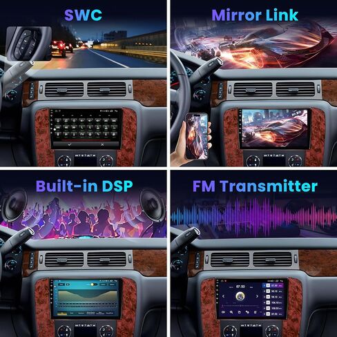 Car Stereo Radio for GMC Yukon Chevy Silverado 2007-2013: 5GWifi 𝟒+𝟑𝟐𝐆 9" Touchscreen GPS Navigation Radio Replacement - Wireless CarPlay Android Backup Camera Bluetooth SWC FM DSP Mirror Link in Saudi Arabia